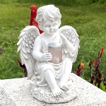 Furnishing Articles,Solar Angel Statue Modern Simple Resin Handicraft Cute Boy Figurines For Home Living Room Bedroom Decoration